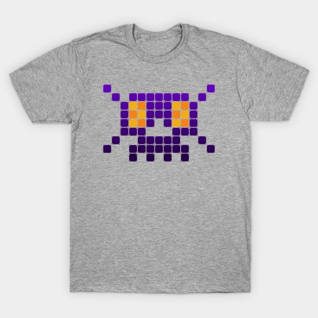 Pixel Skull (Dark) T-Shirt by Durvin